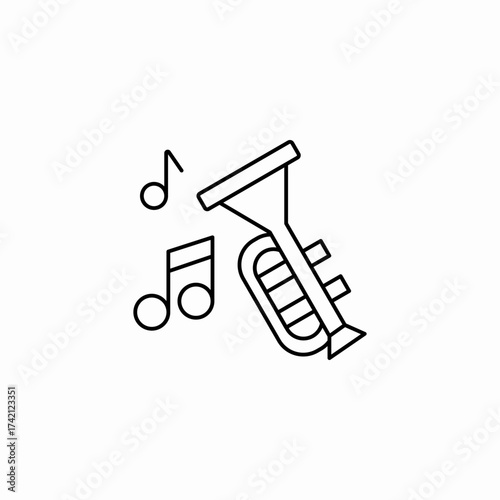 trumpet music notes icon sign vector