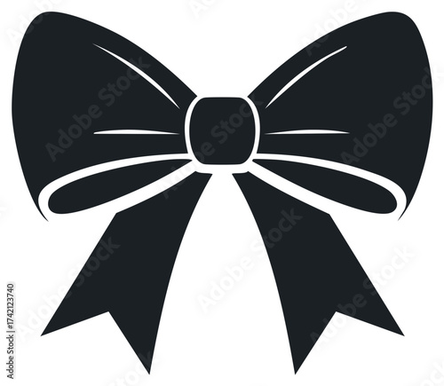 Classic Black Bow Silhouette Decoration Ornament