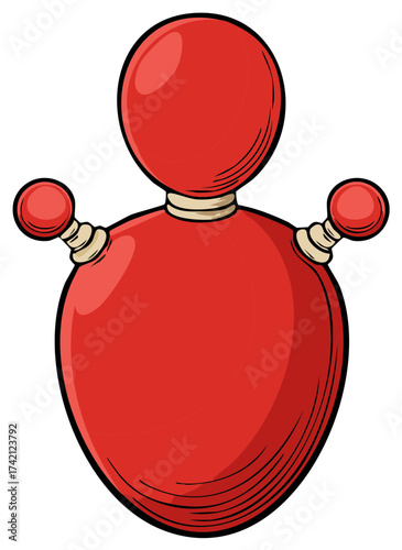 Vibrant Red Retro Air Pump With Ball Grips