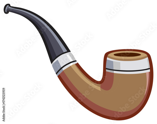 Classic vintage smoking pipe cartoon vector illustration