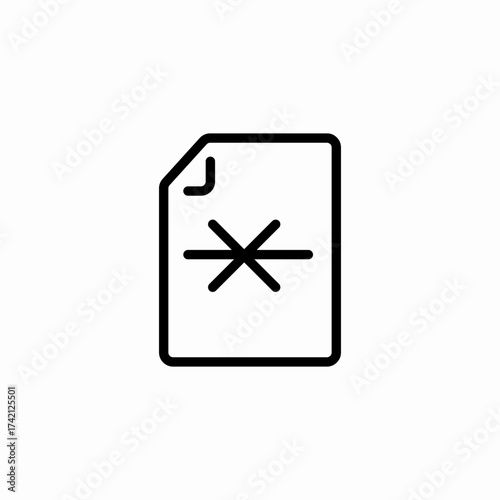 asterisk file document icon sign vector