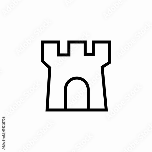 castle tower arch icon sign vector