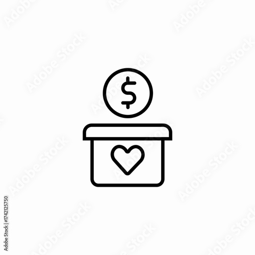 charity donation box icon sign vector