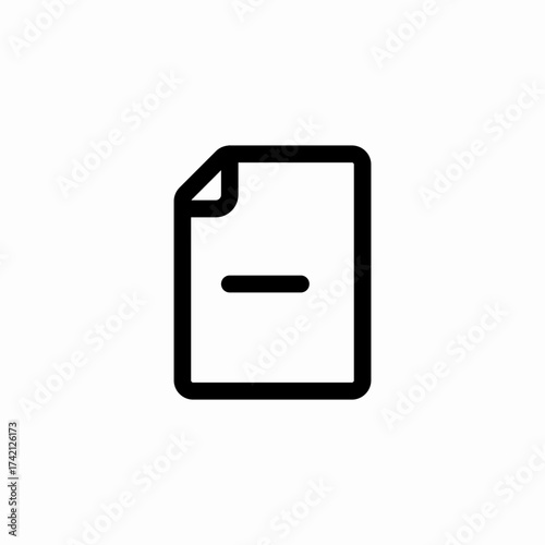 document minus sign icon sign vector