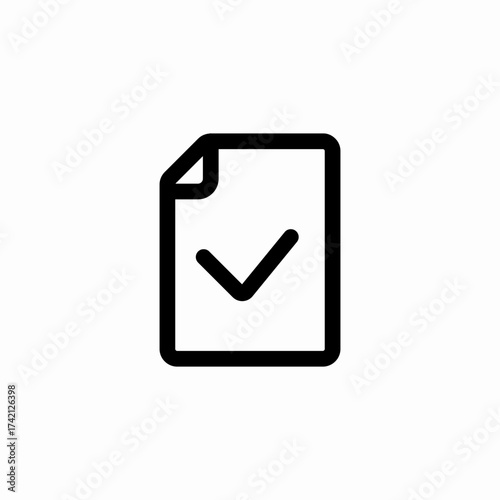 file with checkmark mark icon sign vector