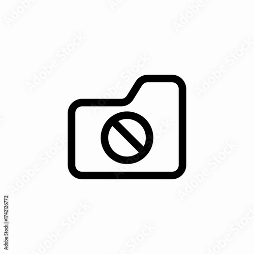 folder with denial sign icon sign vector