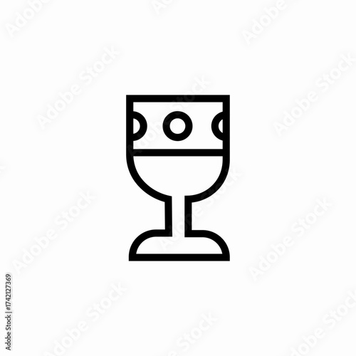 holy royal goblet icon sign vector