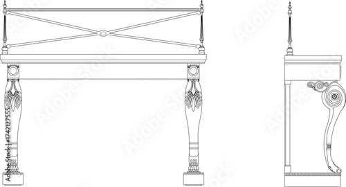 sketch vector illustration silhouette design furniture living room chair antique decoration ornament decoration background pattern mandala rosette ethnic traditional classic vintage full of carvings 
