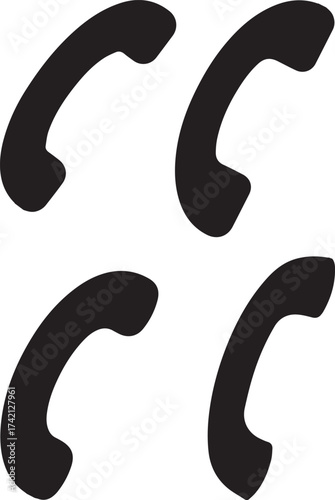 black silhouette handset icons