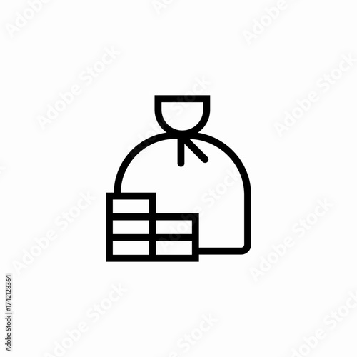 sack of wealth icon sign vector
