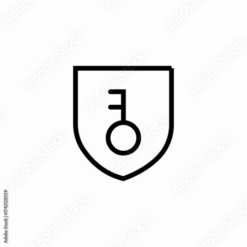shield security key icon sign vector
