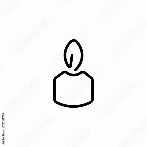 single flame candle icon sign vector