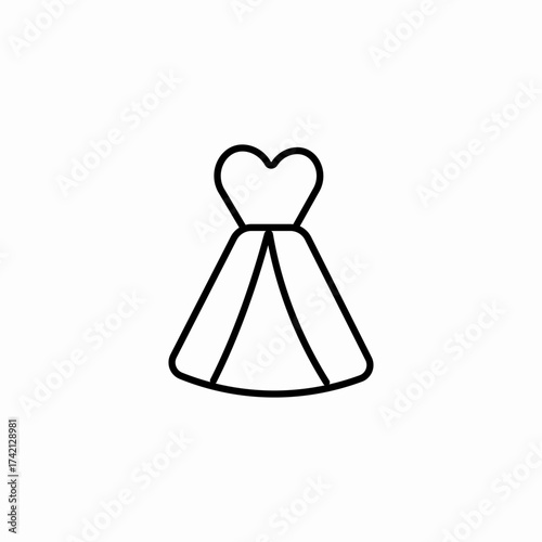 sweetheart formal dress icon sign vector