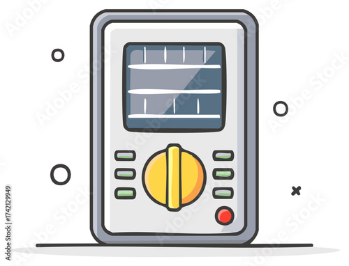 Digital Multimeter Tool with Screen and Dial