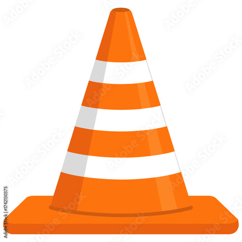 Glossy orange construction cone gleaming at building site symbolizing safety, resilience, and industrial growth
