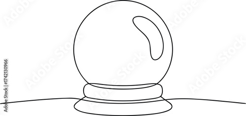 Black outline of a crystal ball on a stand fortune teller