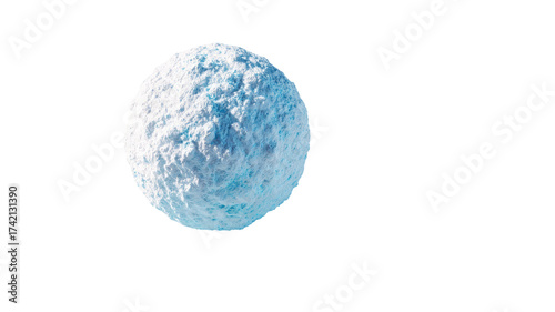 White snowball round icy winter sphere frozen cold weather outdoor nature seasonal frost object isolated on white background