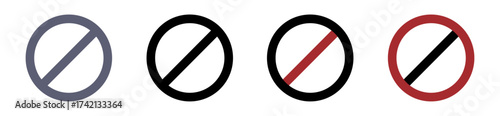 Set of prohibition signs vector illustration