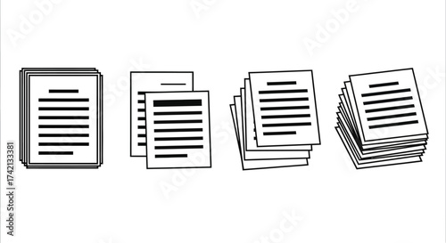 A series of paper document icons.