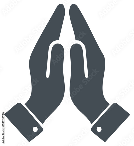 Praying Hands Icon Symbolizing Spirituality Gratitude Worship and Hope Vector