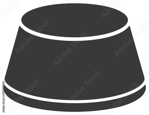 Simple black truncated cone geometric shape vector icon illustration