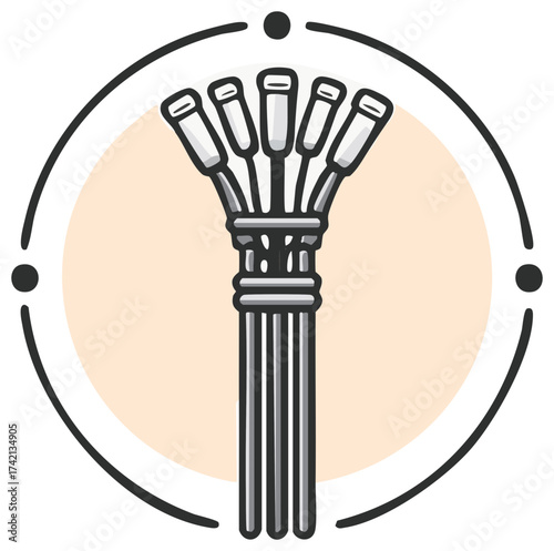 Ancient Roman fasces icon symbol of power and unity vector illustration