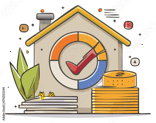 Modern home financial planning successful real estate investment money savings property management