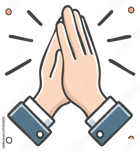 High Five Gesture Illustration of Collaboration and Teamwork Success
