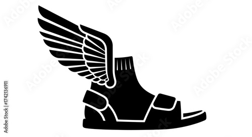 Symbolic Representation of Winged Footwear Ancient Mythology and Modern Design Aesthetics