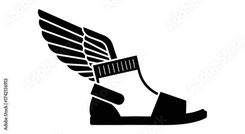 Iconic Winged Sandal Symbolizing Speed and Ancient Greek Mythology
