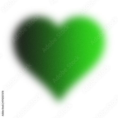 Green black gradient heart