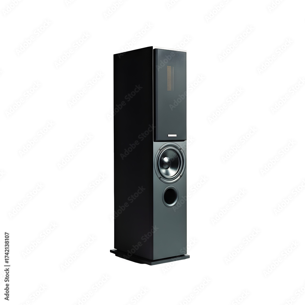 Obraz premium Tower speaker system isolated on transparent background