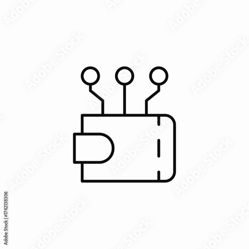cryptocurrency digital wallet icon sign vector