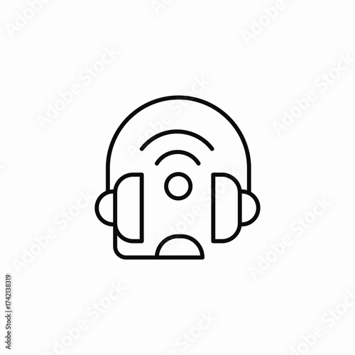 customer service headset icon sign vector