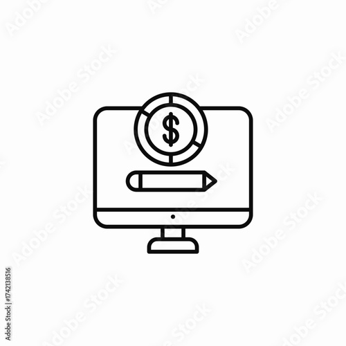 financial content creation icon sign vector