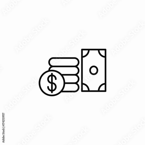 stack of money icon sign vector