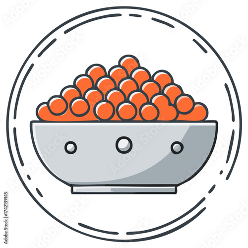 Bowl of Salmon Roe Caviar Icon