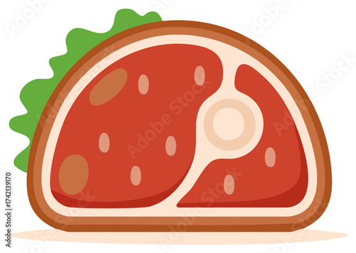 Simplified Taco Shell with Meat and Lettuce Fillings for Fast Food Promotions