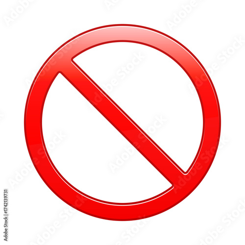 
Red prohibited 3D sign vector design
