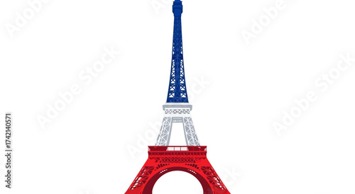 The Iconic Eiffel Tower a Symbol of Parisian Elegance and French Heritage Displayed in Vivid National Colors