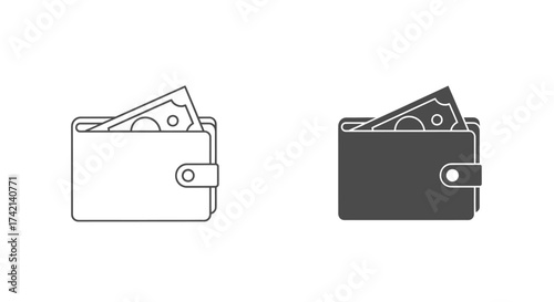 Wallet with Currency Bills and Coins Illustrating Financial Concepts and Personal Finance Management