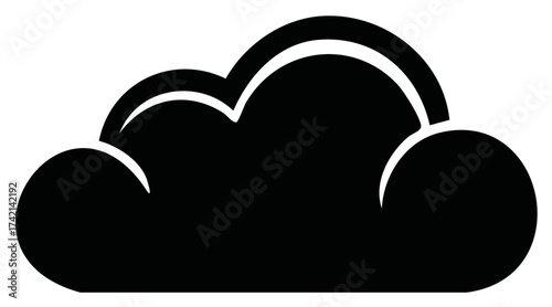 Stylized Black Cloud Vector Illustration Weather Element
