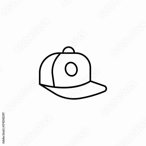 baseball cap flatbill icon sign vector