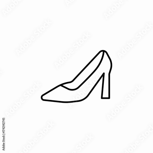 elegant pointed shoe icon sign vector