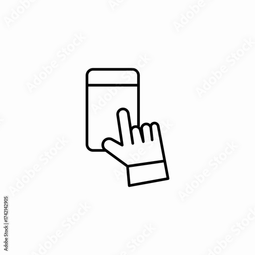 hand touching screen icon sign vector