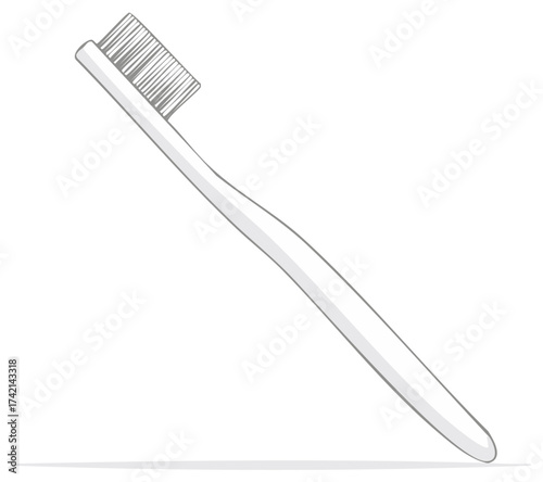 Clean White Toothbrush Isolated Simple Illustration