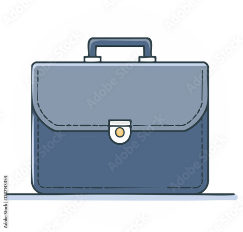 Vector illustration of a business briefcase with a handle, perfect for professional office supplies and design elements