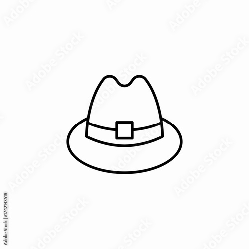 stylish gentleman hat icon sign vector