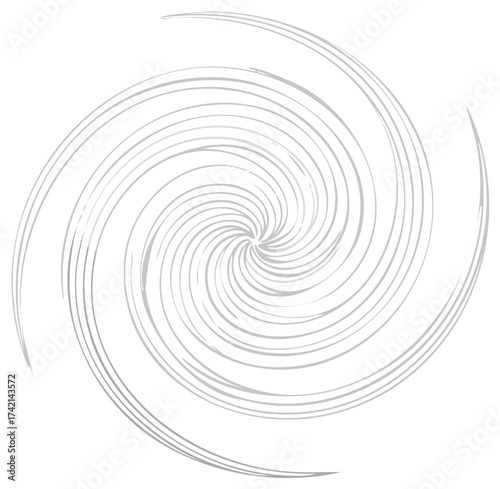 Abstract Swirl Illustration with Vortex Motion and Circular Lines