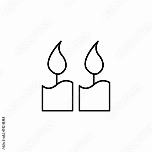two burning candles icon sign vector